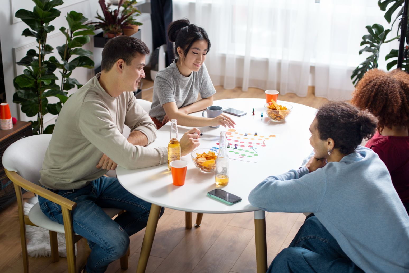 Group of friends playing a game 